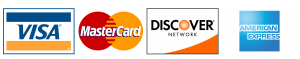 Visa, Mastercard, Discover, American Express accepted.